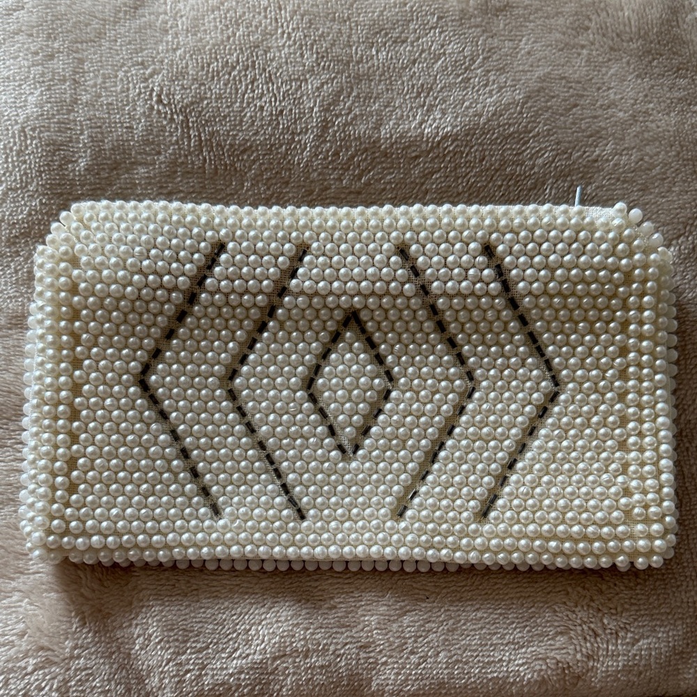 Chic Pearl-Embellished Clutch